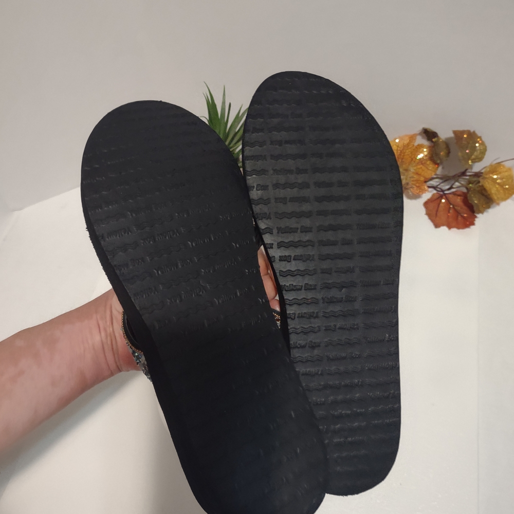 Women's Black and Blue Beaded Sandals - Picture 4 of 4